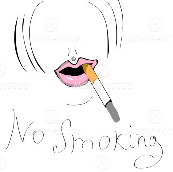 Hand drawn cigarette. No smoking
