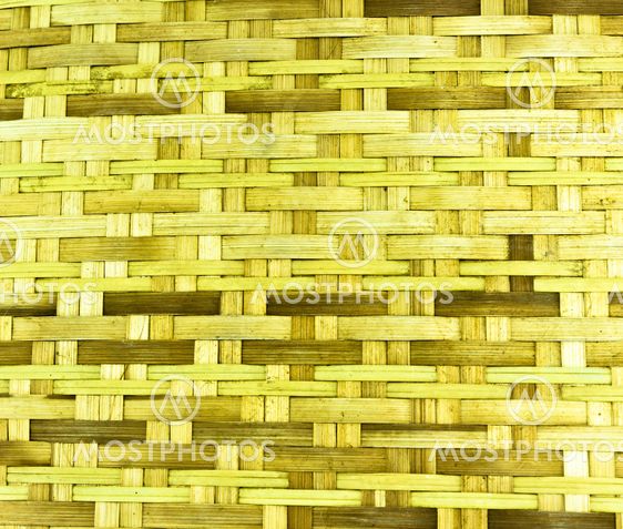 Basketwork with Bamboo on white background