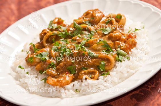 Sea food and mango curry