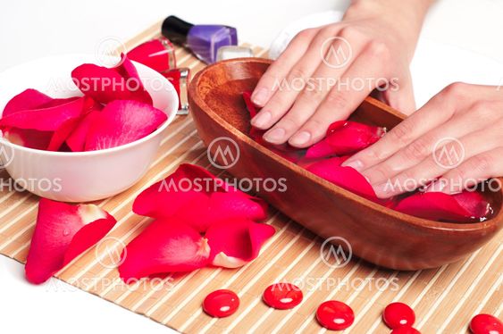 Hænder Spa. Manicure koncept