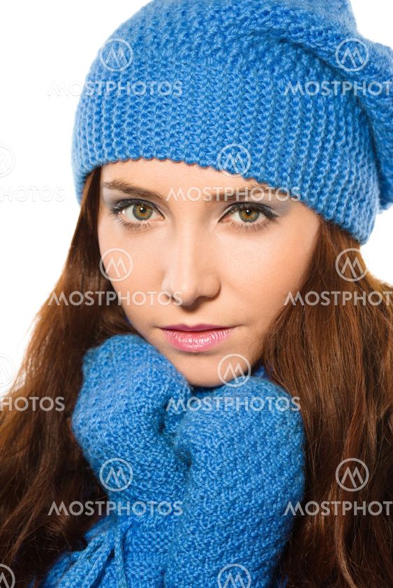 Young happy woman wearing winter cloth
