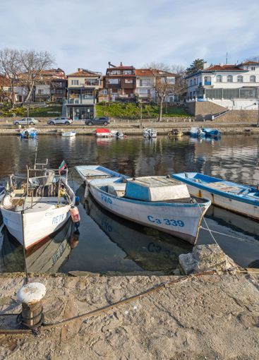 Sunset panorama of the port of Sozopol, Bulgaria