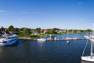 Harbor of Breege on Ruegen Island at Baltic Sea