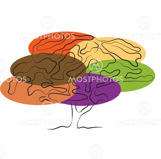 stylized tree silhouette isolated on white background