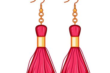 chic tassel earrings cartoon vector illustration