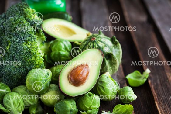 Assortment of fresh green vegetables