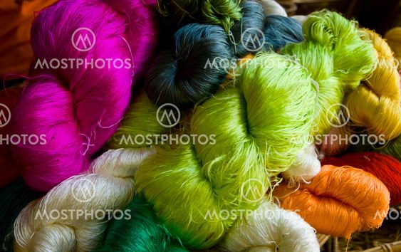 Hand made raw silk thread