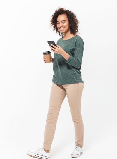 Full length of a happy young african woman