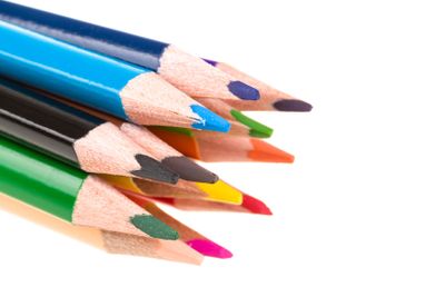 Colour pencils isolated on white