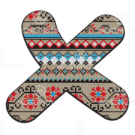 X letter decorated