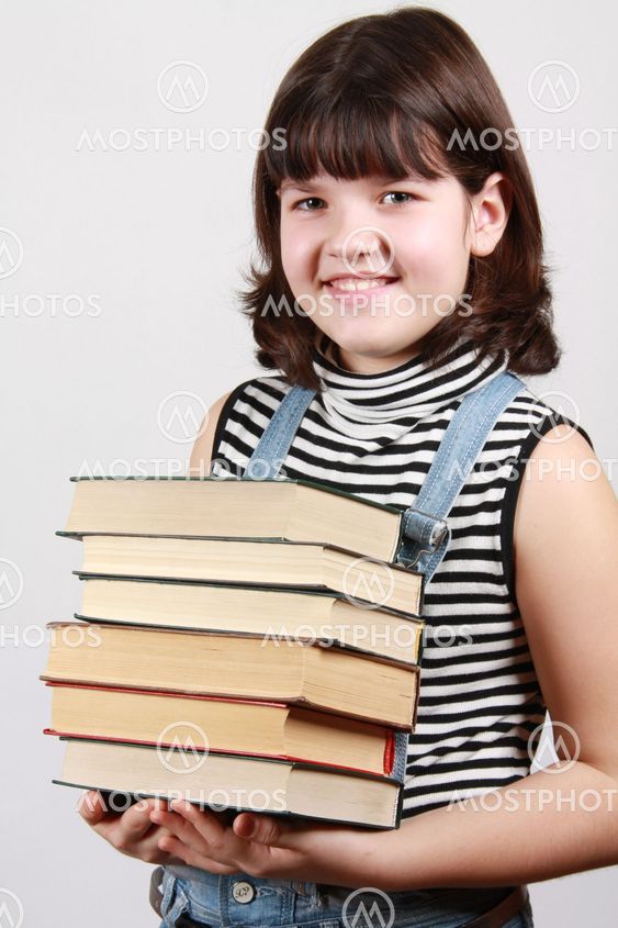 Girl with books