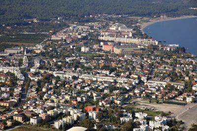 Aerial view of Kemer city, Mediterranean seacoast, Turkey