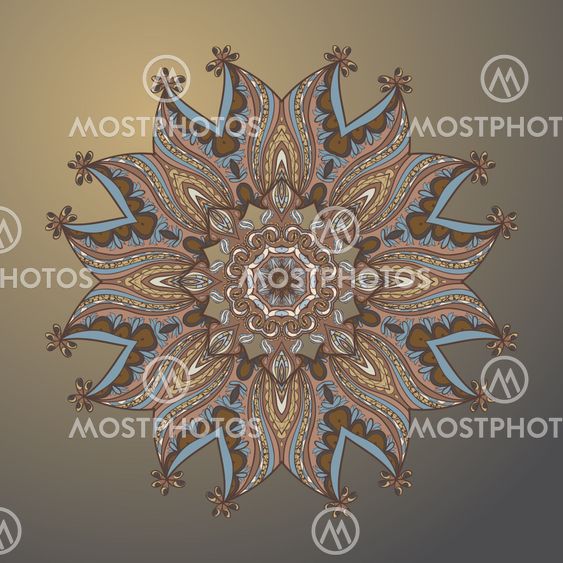 Circle hand drawn arabic style Ornament