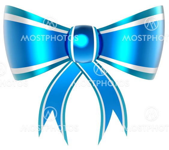 blue with silver gift bow