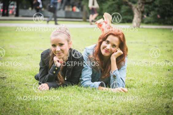Two Girls at Park in Tallinn