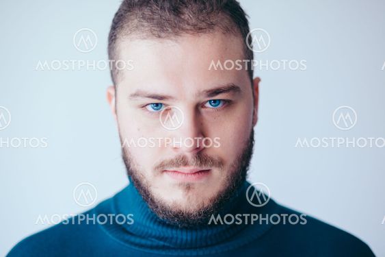 Portrait of a handsome bearded young man