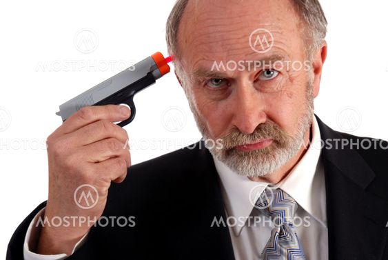 Businessman dart gun