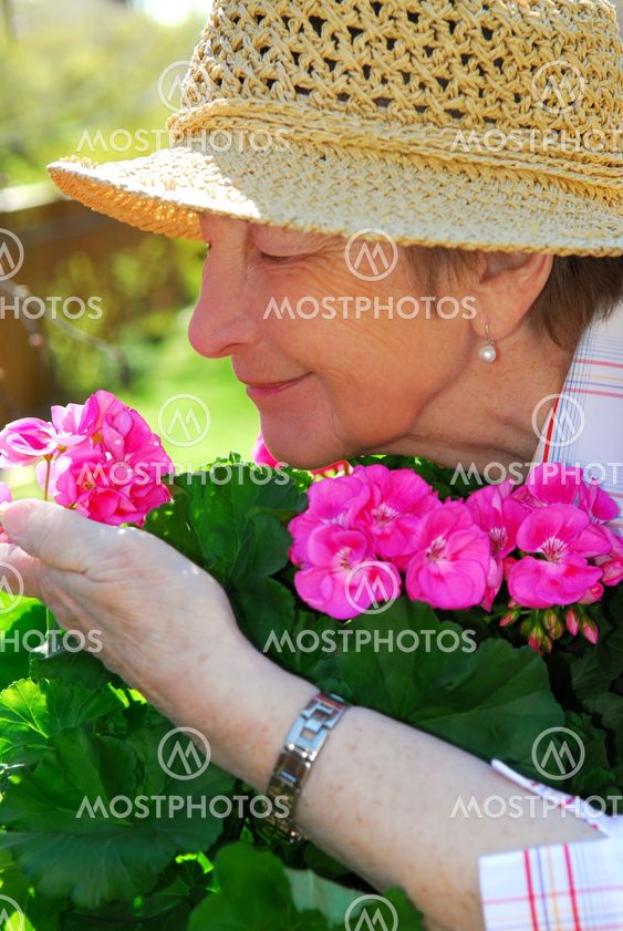 Senior woman gardening