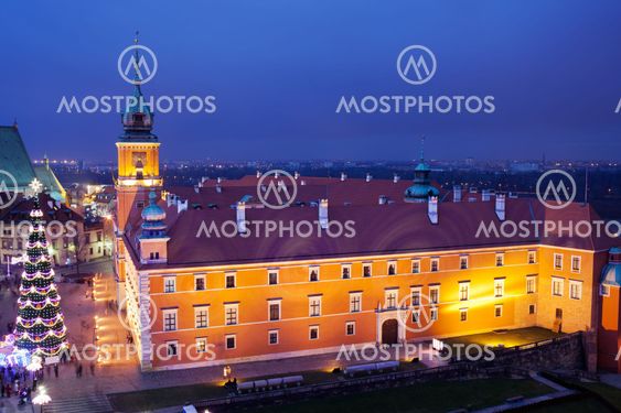 Royal Castle in Warsaw at Night