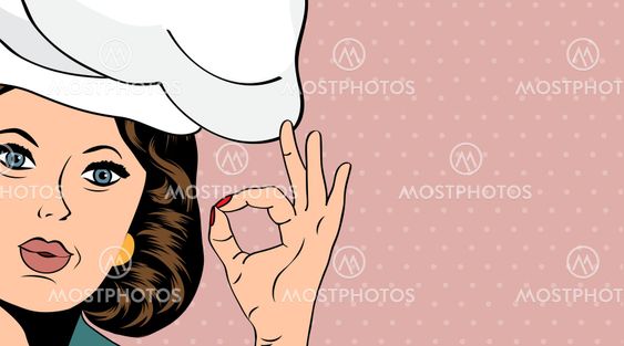 pop art woman cook