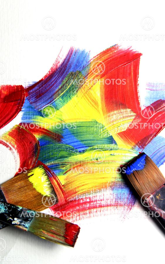 Vivid strokes and paintbrushes