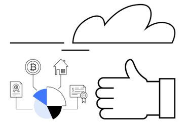 Cloud Technology with Financial Concepts and Thumbs-up...