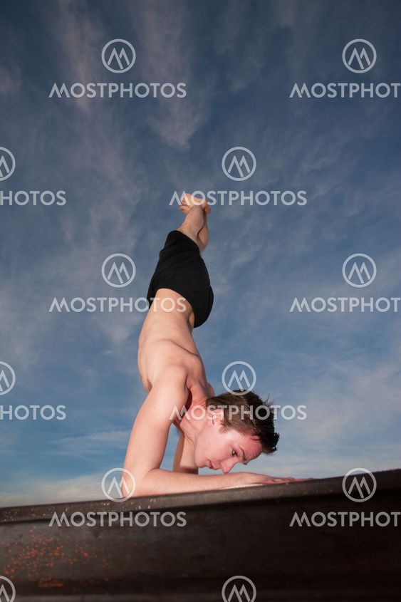 Young Man Doing Yogasana