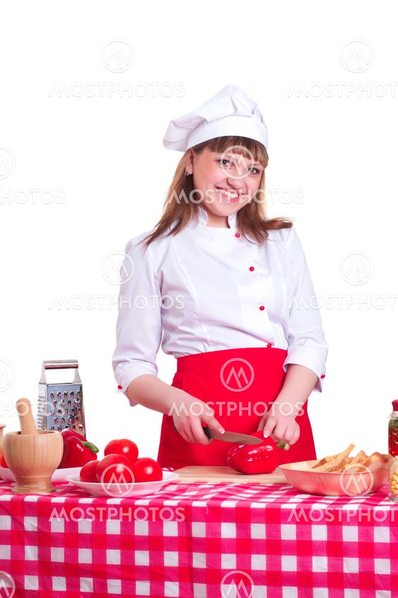 attractive woman cooking