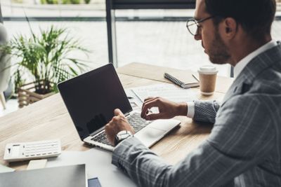 businessman working with laptop