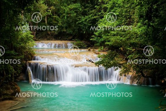Waterfall in Tropical Forest