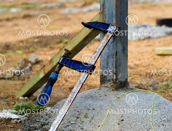 building site footings with clamp