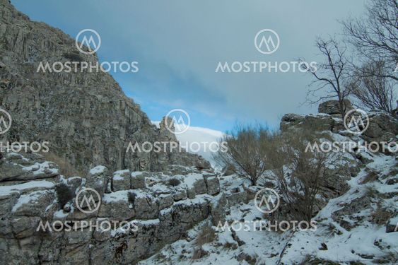 Odd rock formations on the cliffs over El Purgatorio waterfalls