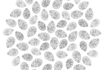 Blooming twigs decorate Easter Eggs Circle background...