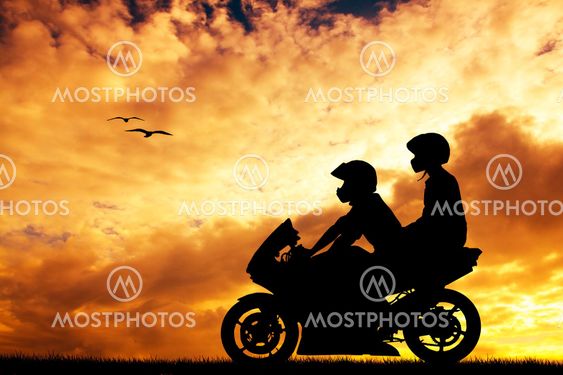couple on a motorcycle
