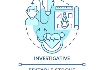 Investigative occupation turquoise concept icon
